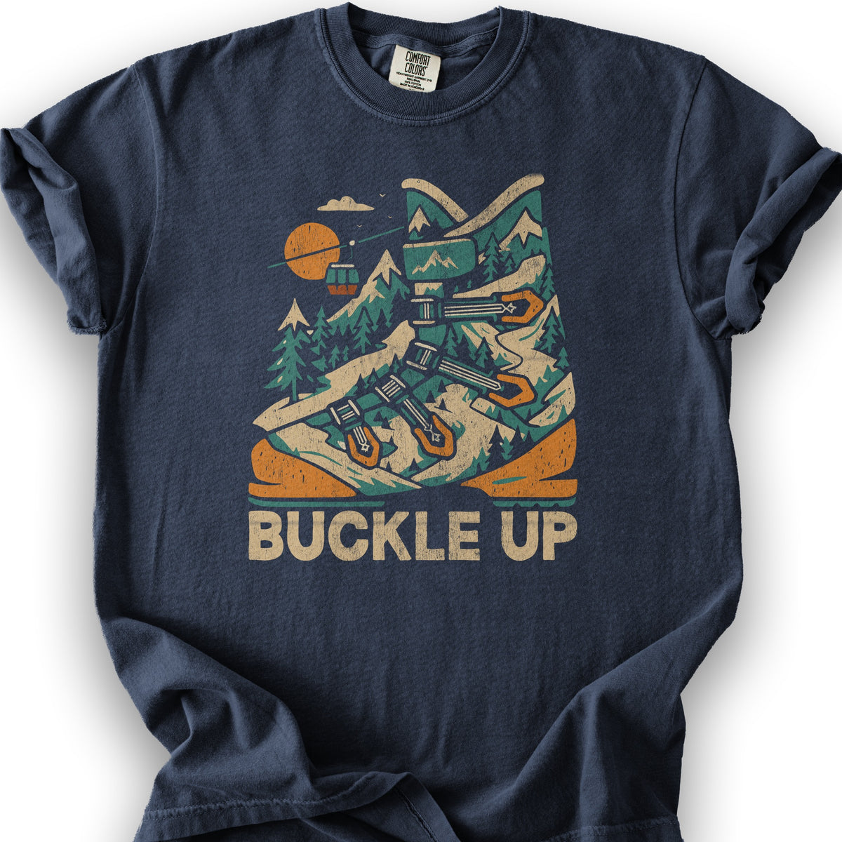 Buckle Up Ski Boot T-shirt - Navy