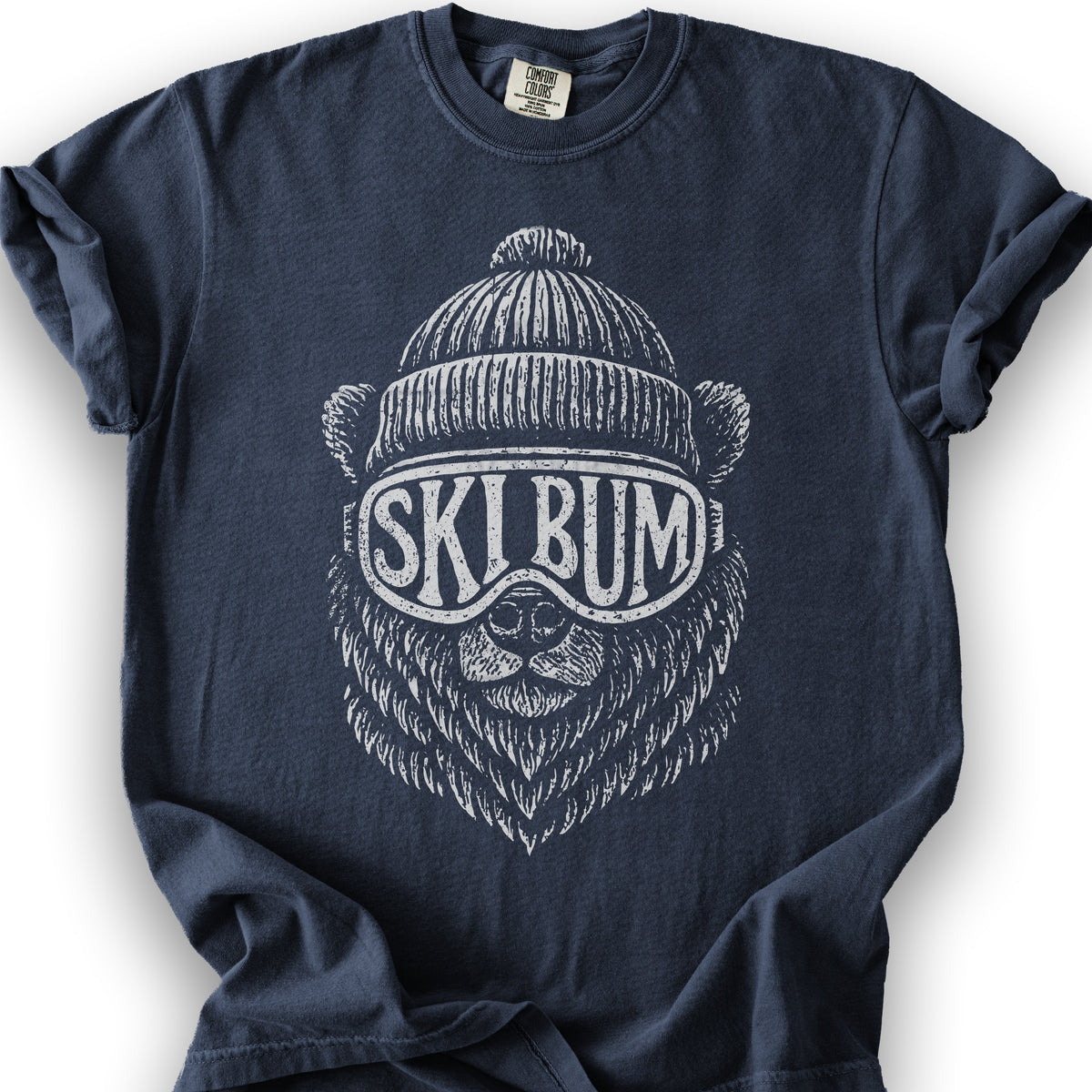 Ski Bum Bear T-shirt - Navy