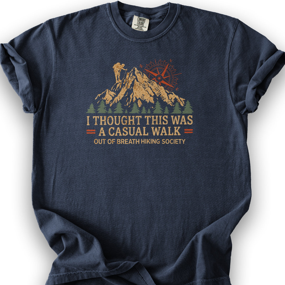 Casual Walk Hiking T-Shirt - Navy