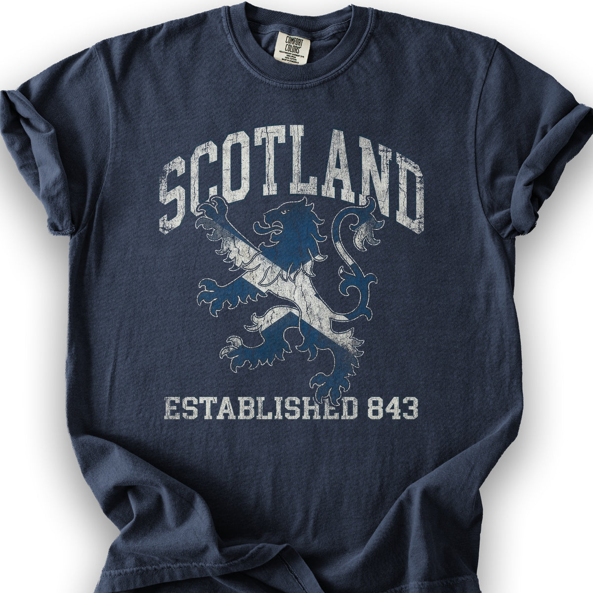 Scotland Saltire Lion T-Shirt - Navy