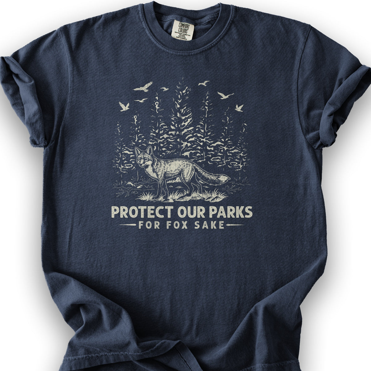 Protect Our Parks Fox Sake T-Shirt - Navy