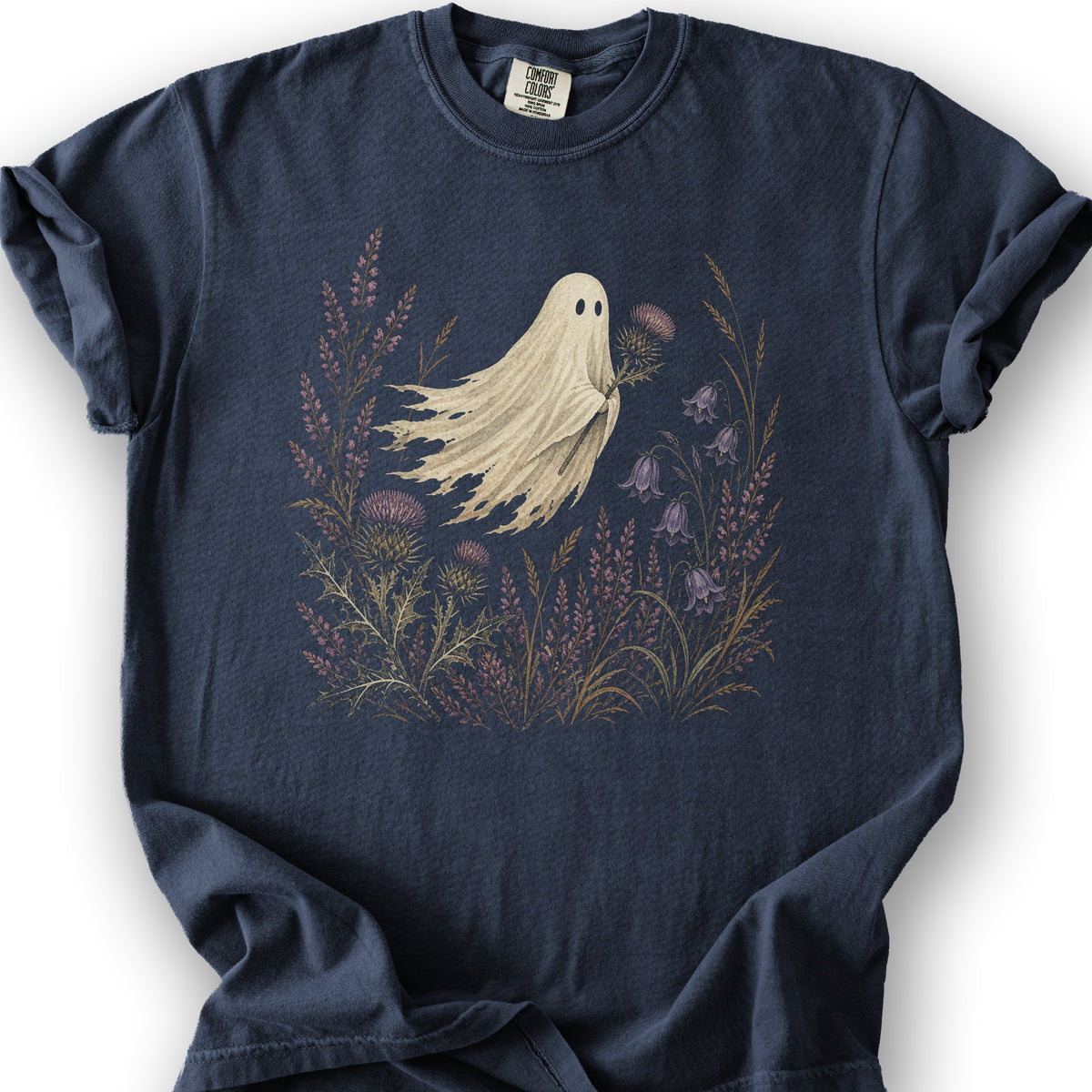 Thistle Ghost Florals T-Shirt - Navy