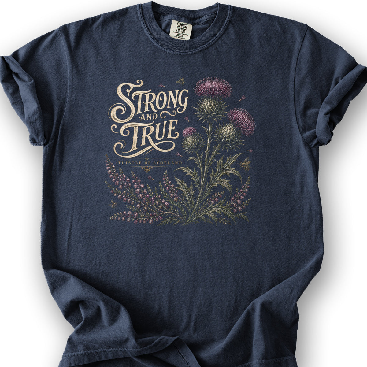 Strong And True Thistle T-Shirt - Navy