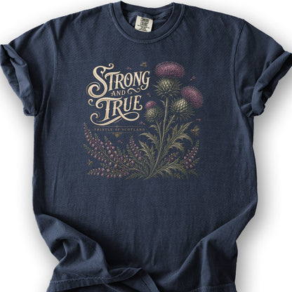 Strong And True Thistle T-Shirt - Navy
