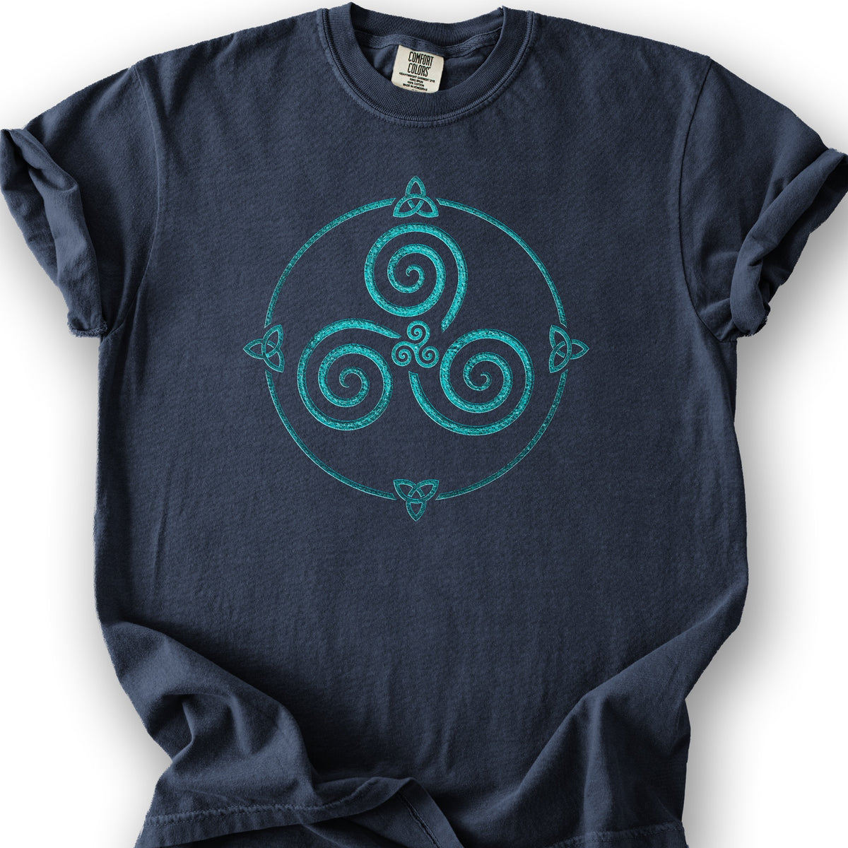Celtic Triskele Spiral T-Shirt - Navy