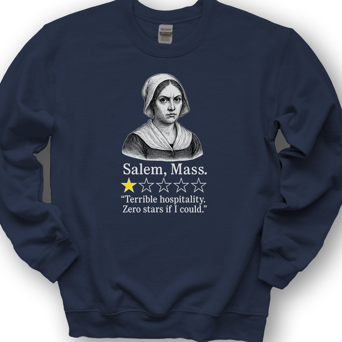 Salem Massachusetts "1 Star Review" Sweatshirt - Navy