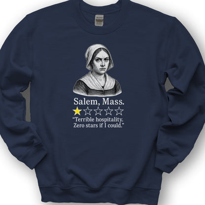 Salem Massachusetts "1 Star Review" Sweatshirt - Navy
