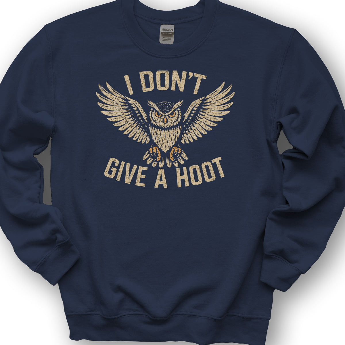 I Don't Give a Hoot "Vintage Owl" Sweatshirt - Navy