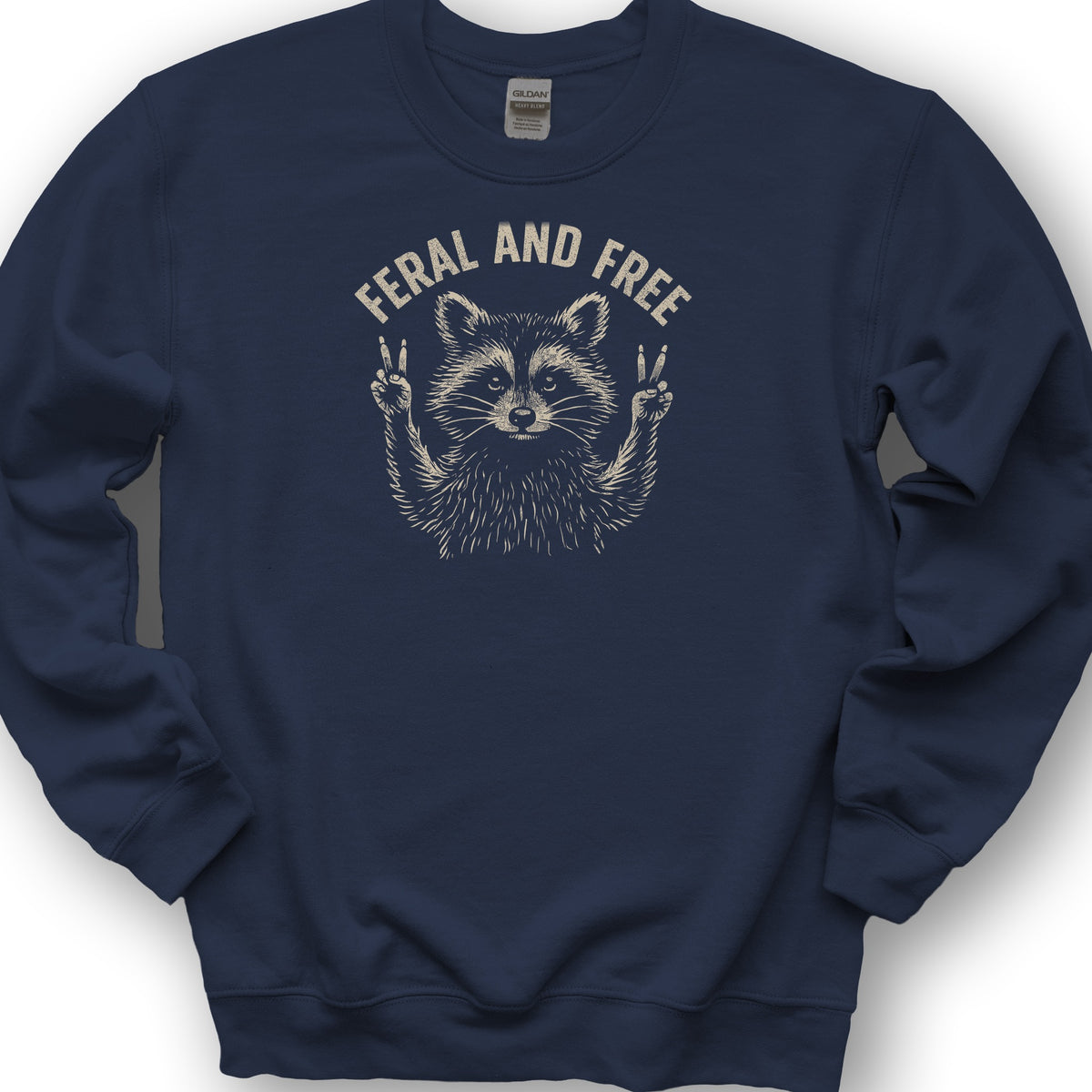 Feral and Free "Vintage Raccoon" Sweatshirt - Navy