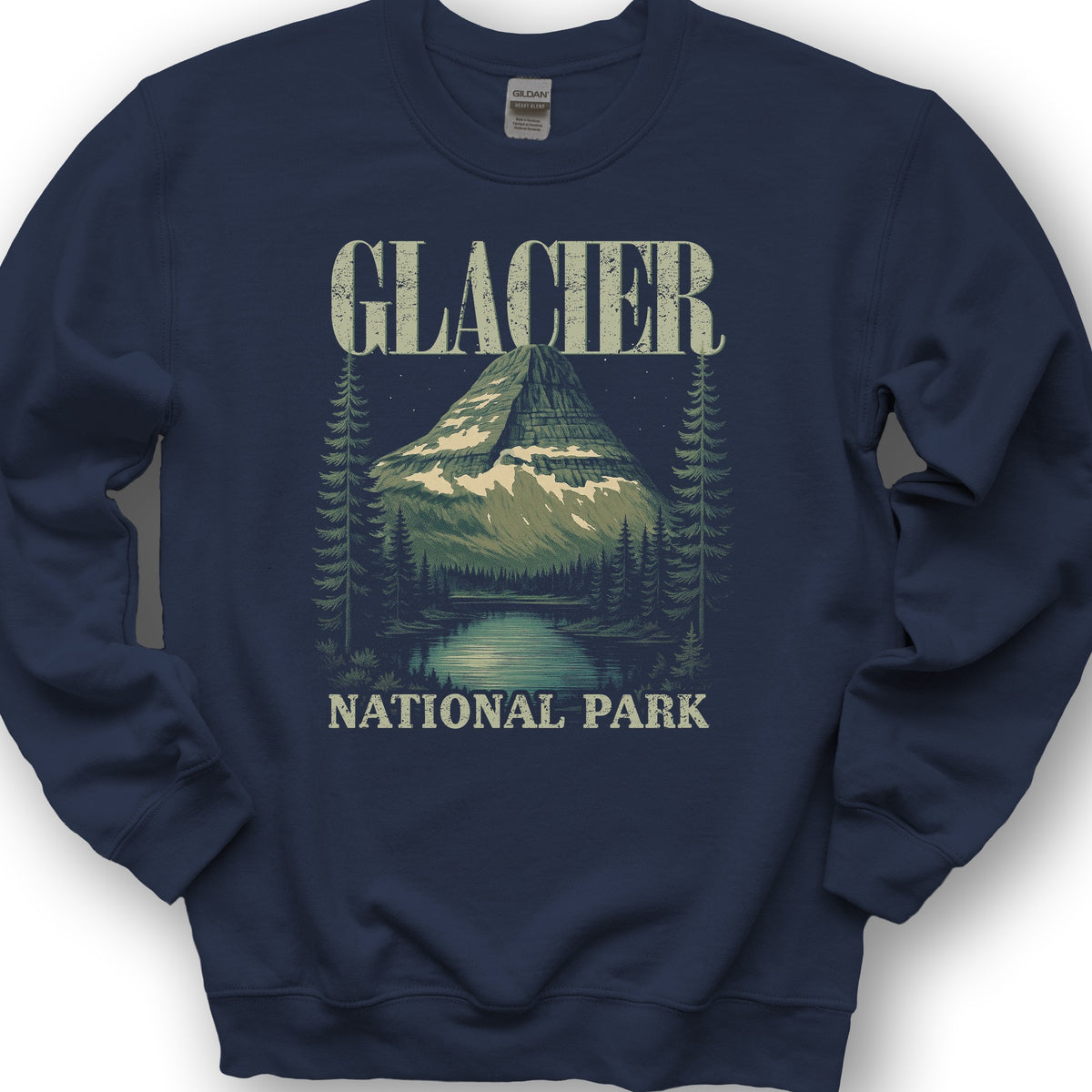 Glacier National Park "Bearhat Mountain" Sweatshirt - Navy