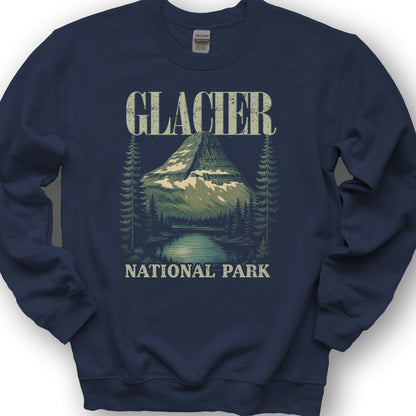 Glacier National Park "Bearhat Mountain" Sweatshirt - Navy