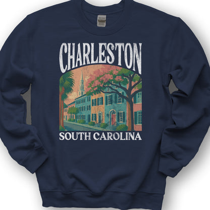 Charleston South Carolina "Big and Bold" Sweatshirt - Navy