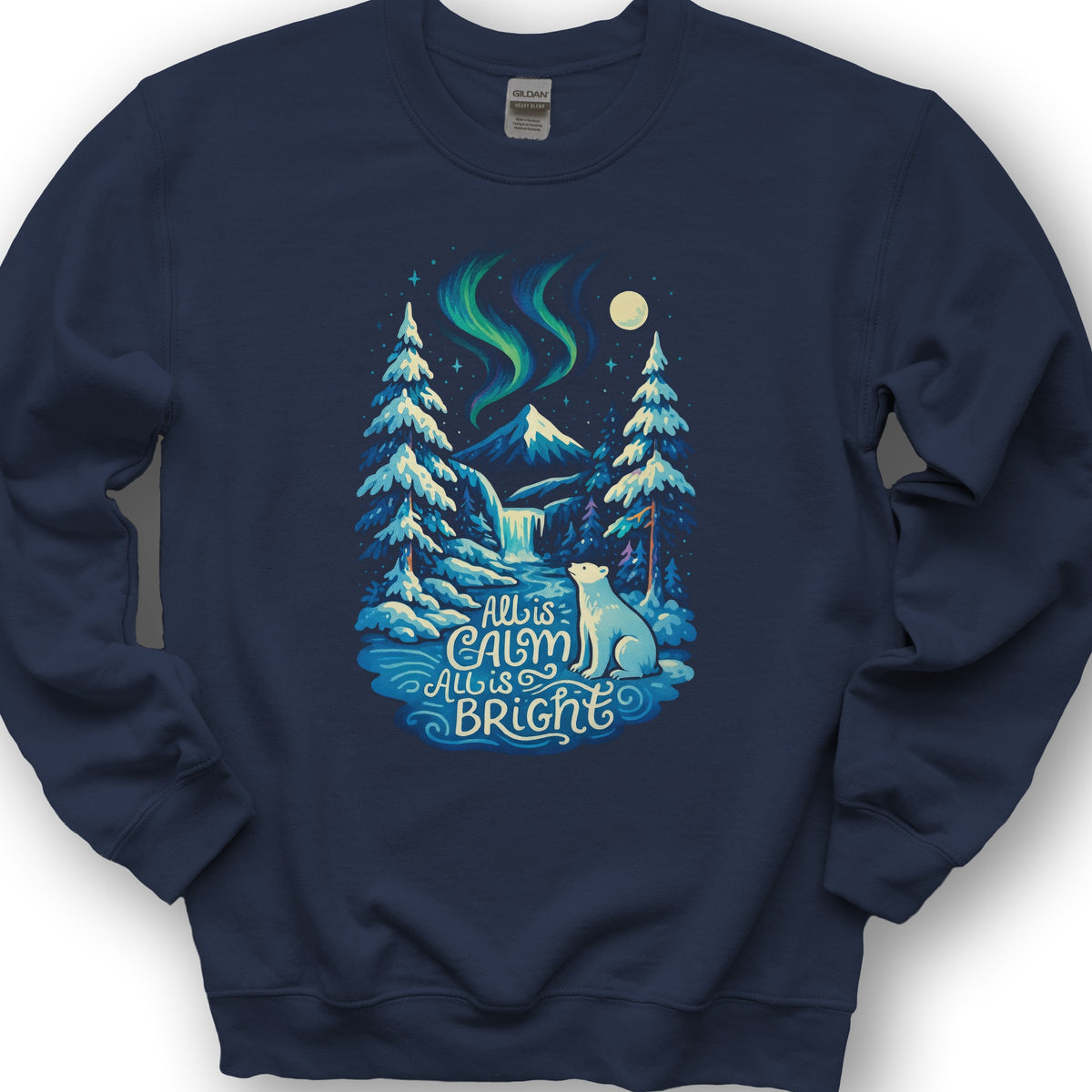 All Is Calm Northern Lights Sweatshirt - Navy