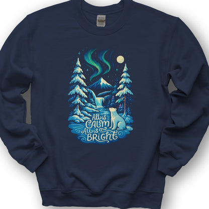 All Is Calm Northern Lights Sweatshirt - Navy