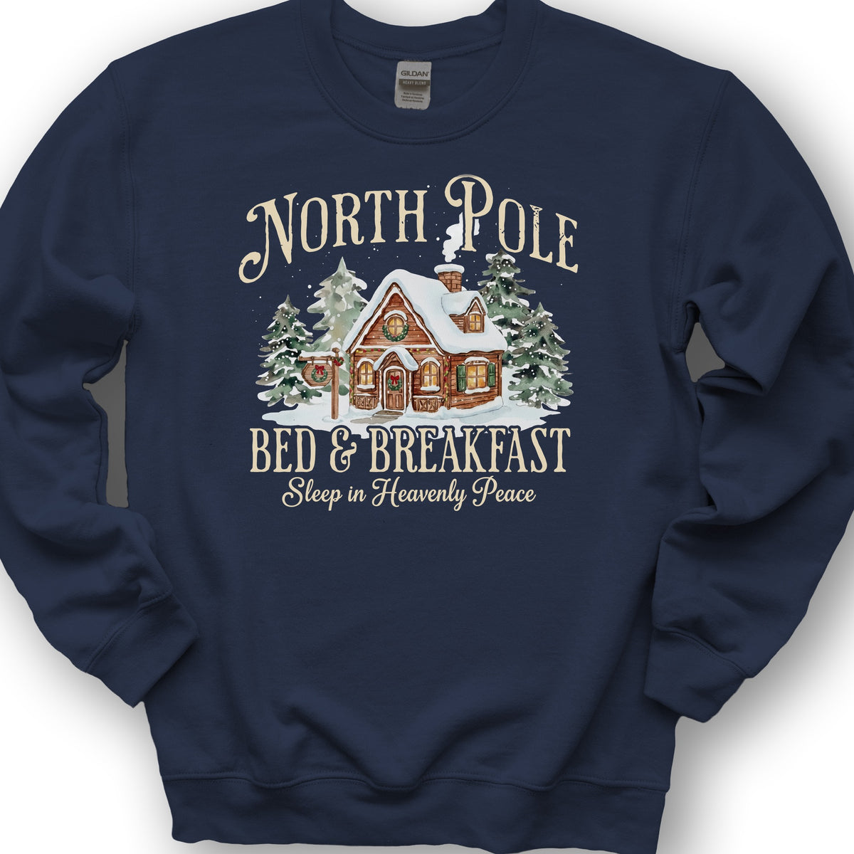 North Pole Bed and Breakfast "Heavenly Peace" Sweatshirt - Navy