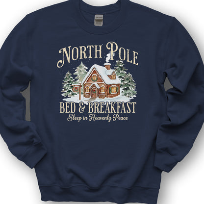 North Pole Bed and Breakfast "Heavenly Peace" Sweatshirt - Navy