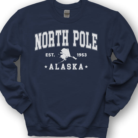 North Pole Alaska Varsity Sweatshirt - Navy