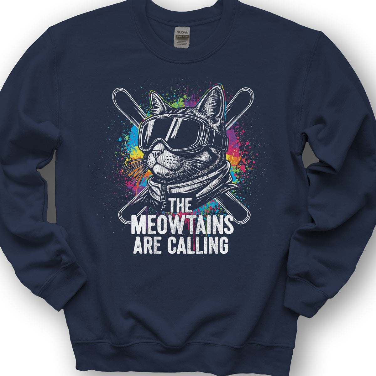 The Meowtains are Calling Sweatshirt - Navy