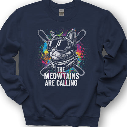 The Meowtains are Calling Sweatshirt - Navy