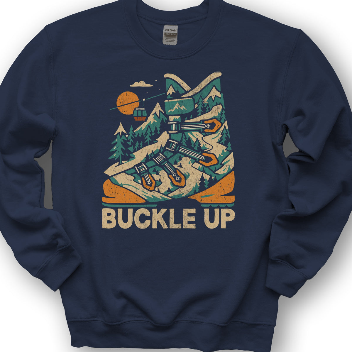 Buckle Up Ski Boot Sweatshirt - Navy