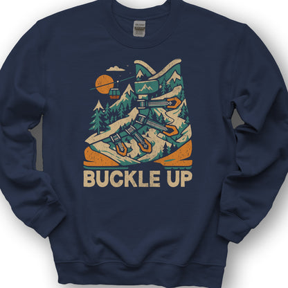 Buckle Up Ski Boot Sweatshirt - Navy