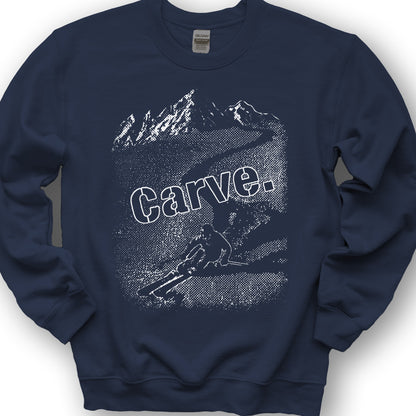 Carve Ski Print Sweatshirt - Navy