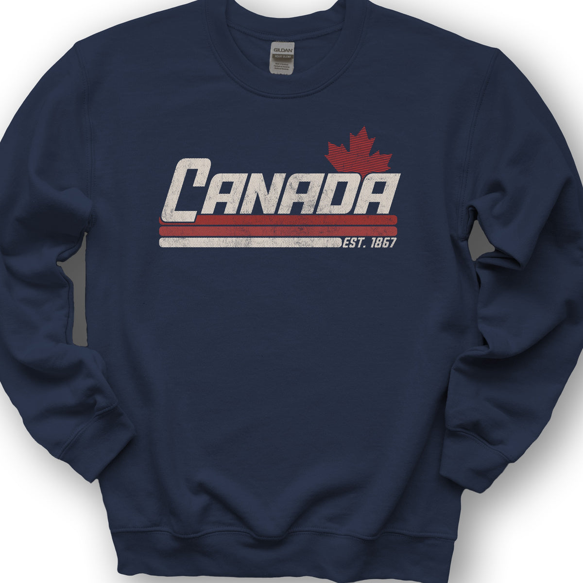 Canada Retro Stripe Sweatshirt - Navy
