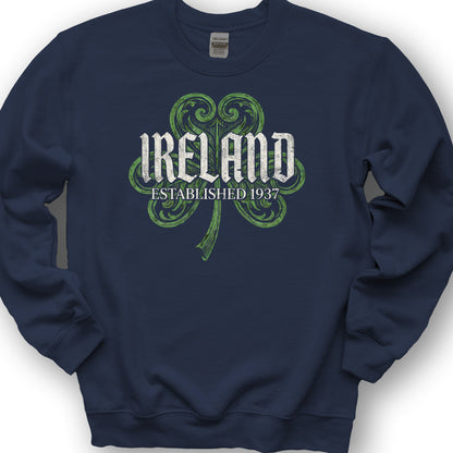 Ireland Gothic Shamrock Sweatshirt - Navy