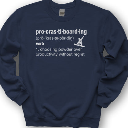 Procrastiboarding Snowboard Sweatshirt - Navy