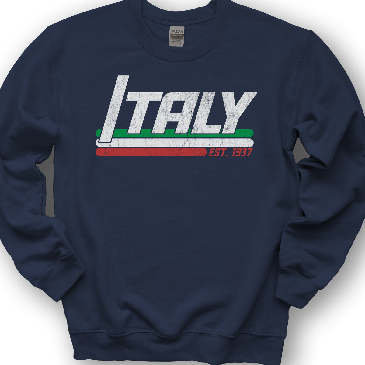 Italy Retro Stripe Sweatshirt - Navy