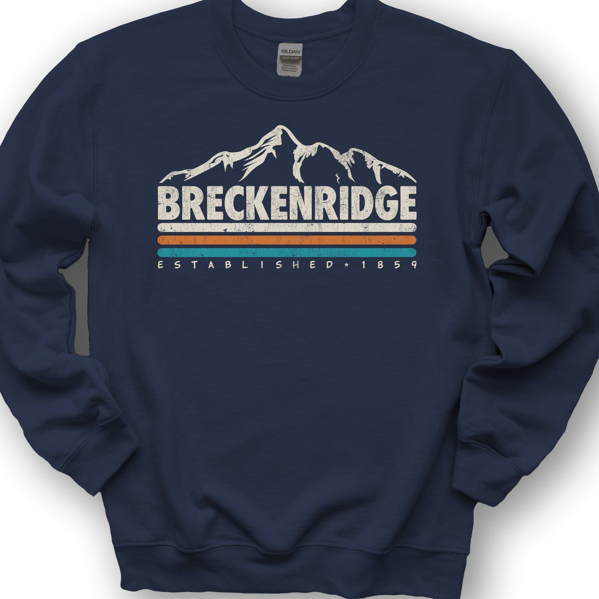 Breckenridge Retro Stripe Sweatshirt - Navy