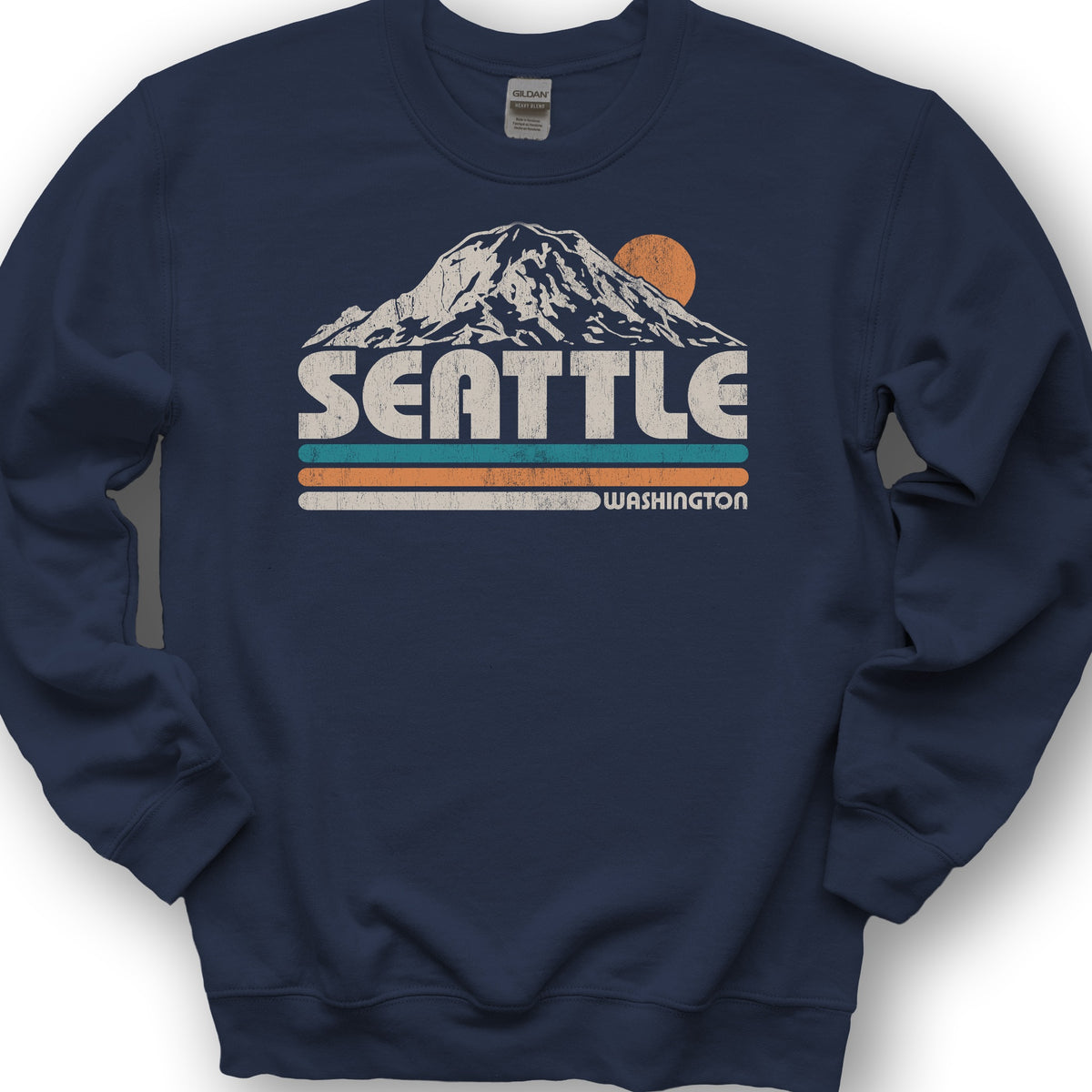 Seattle Retro Stripe Sweatshirt - Navy