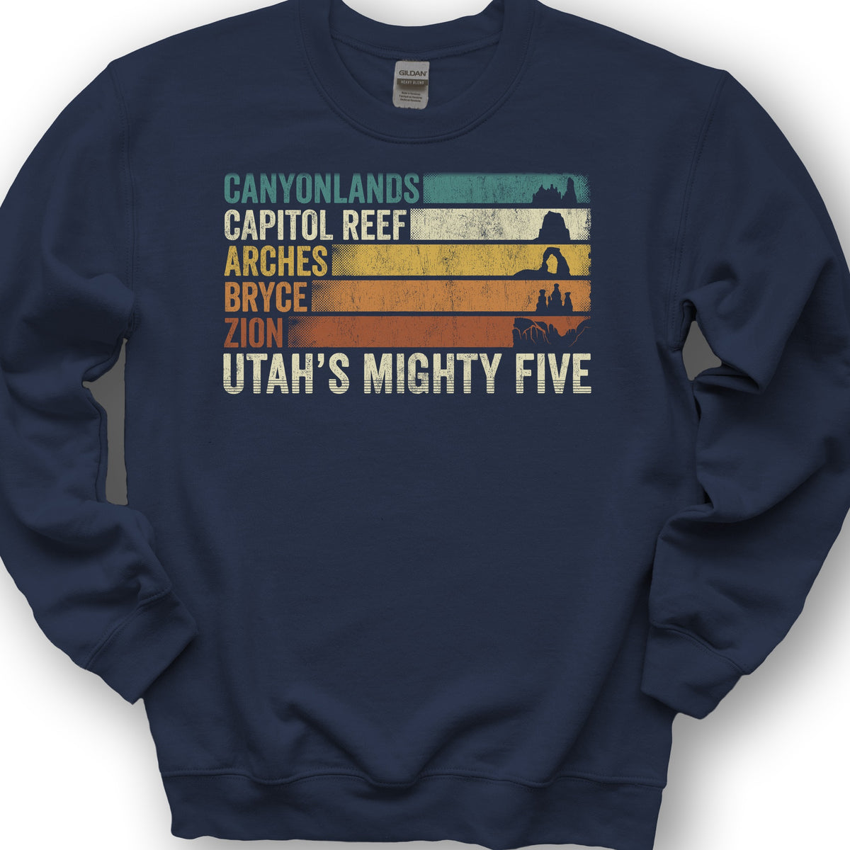 Utah's Mighty Five Stripes Sweatshirt - Navy