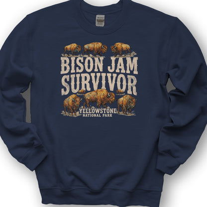 Bison Jam Survivor Sweatshirt - Navy