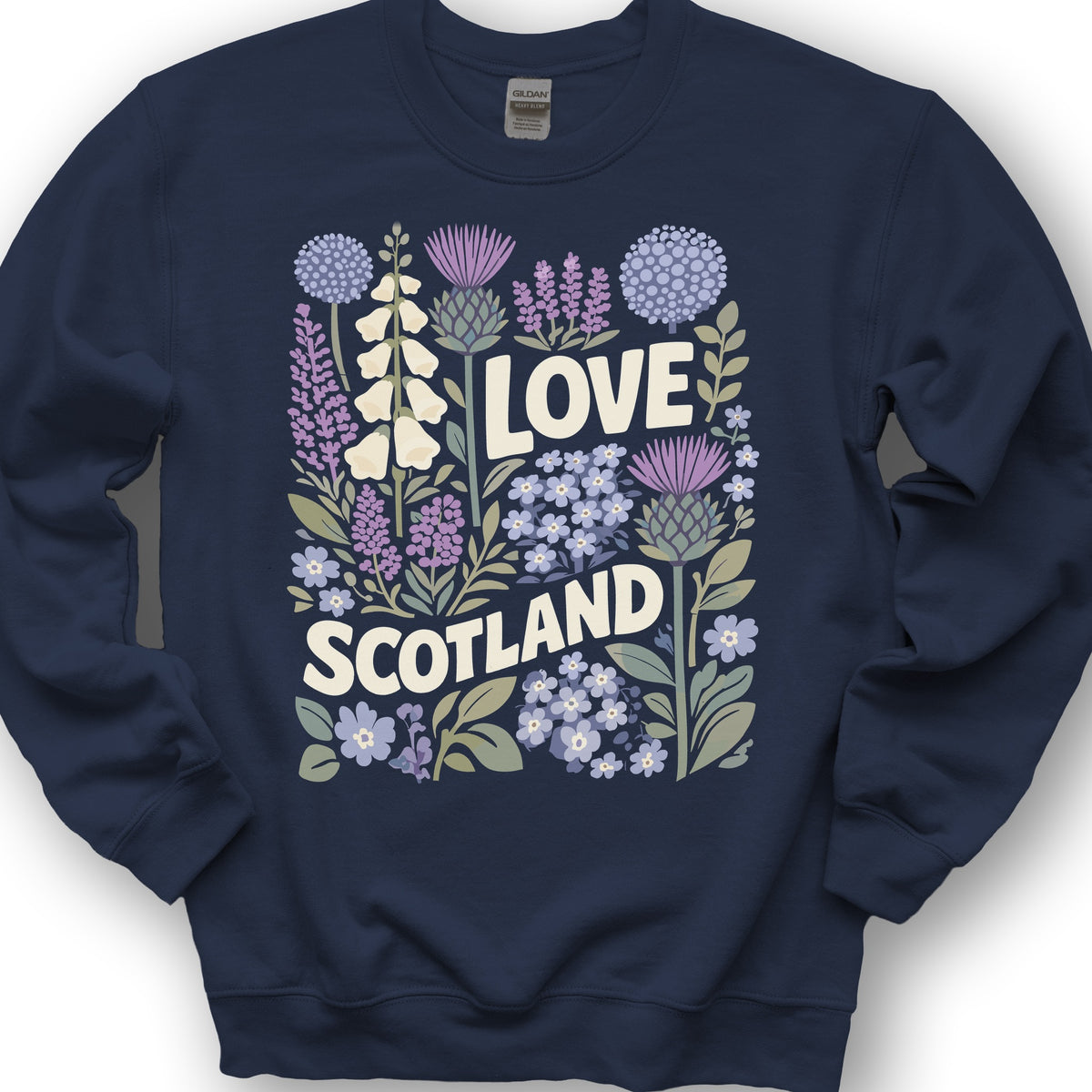 Love Scotland Flowers Sweatshirt - Navy