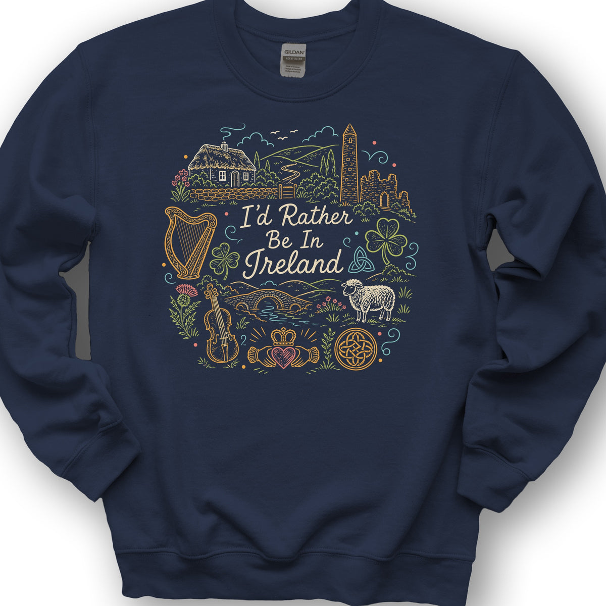 I'd Rather Be In Ireland Sweatshirt - Navy