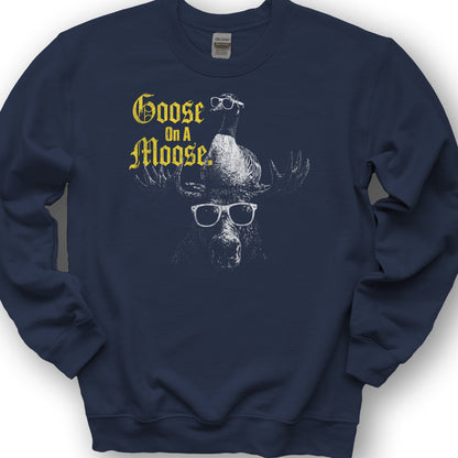 Goose On A Moose Halftone Sweatshirt - Navy