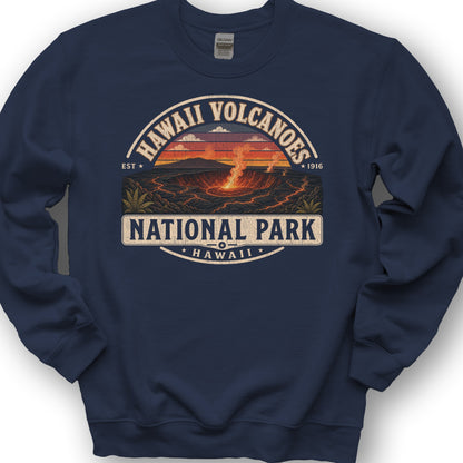 Hawaii Volcanoes Medallion Sweatshirt - Navy