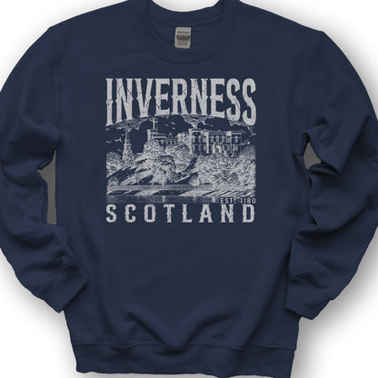 Inverness Scotland Sketch Sweatshirt - Navy