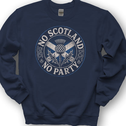 Scotland No Party Badge Sweatshirt - Navy