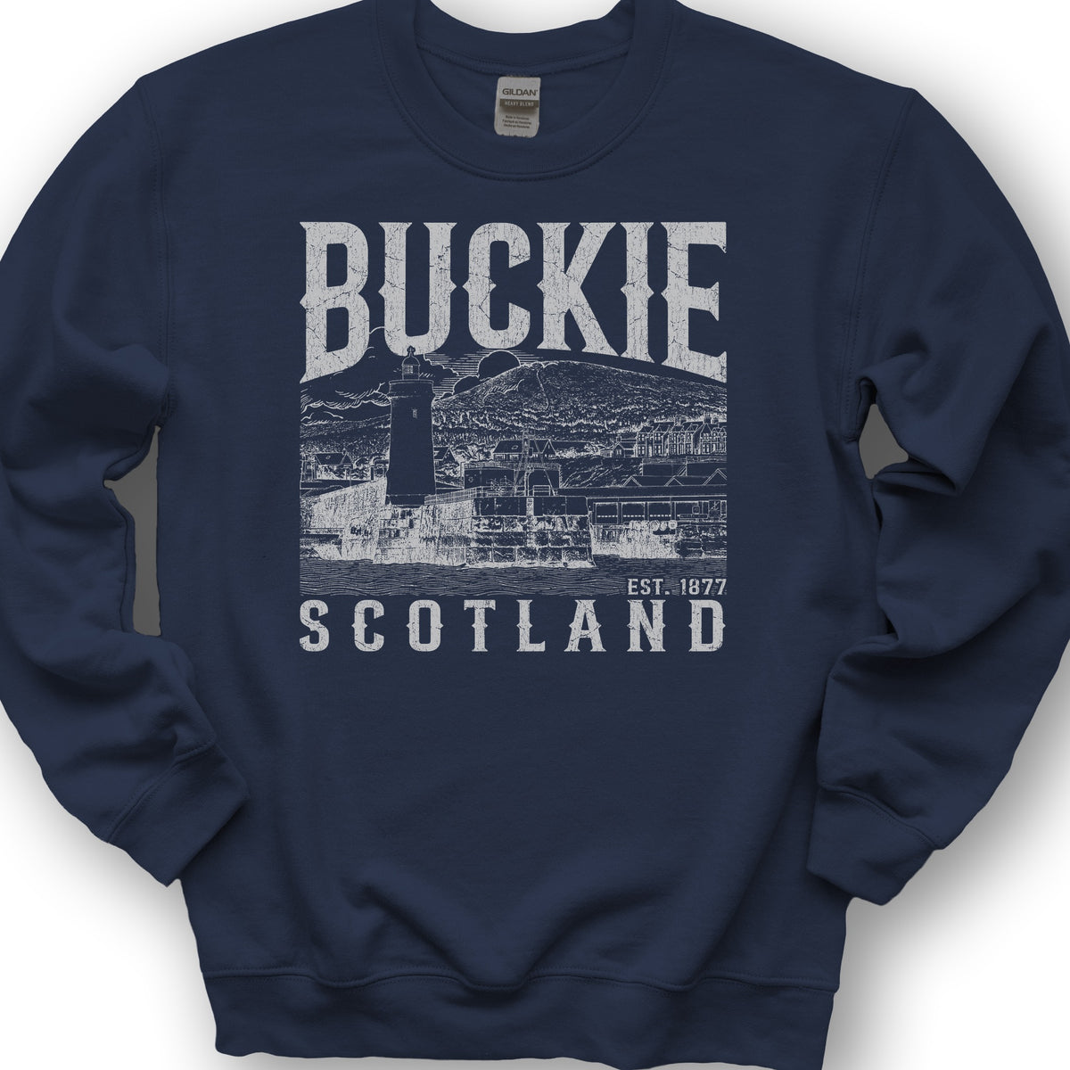Buckie Scotland Sketch Sweatshirt - Navy