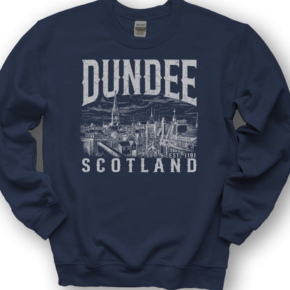 Dundee Scotland Sketch Sweatshirt - Navy