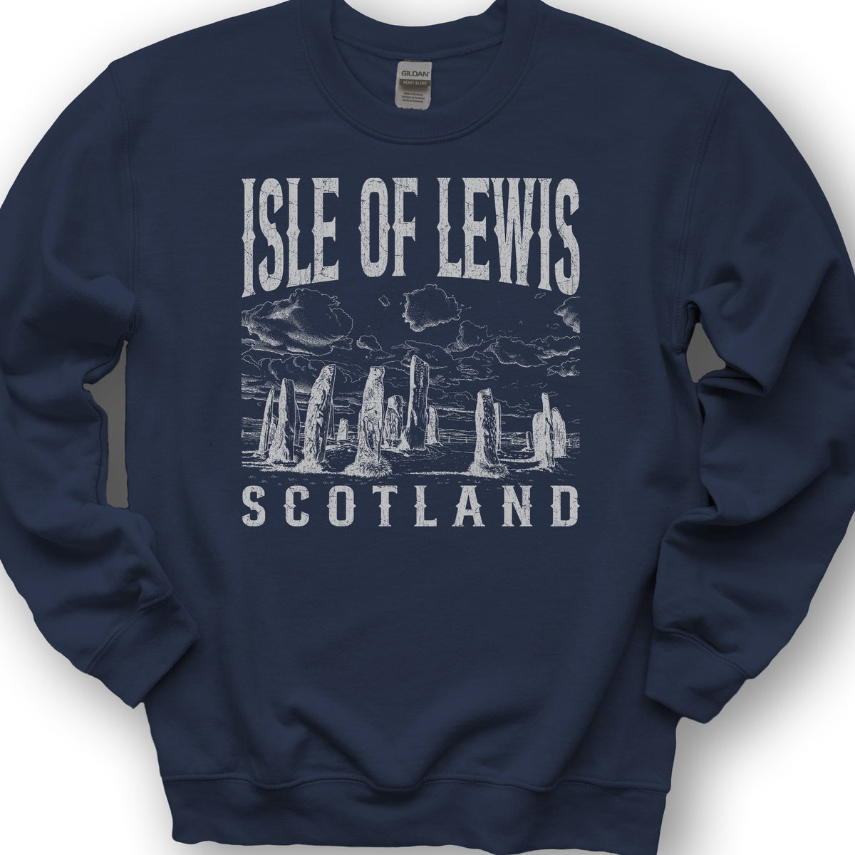 Isle of Lewis Scotland Sketch Sweatshirt - Navy