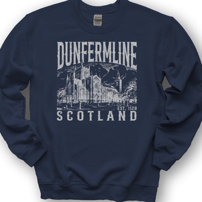 Dunfermline Scotland Sketch Sweatshirt - Navy