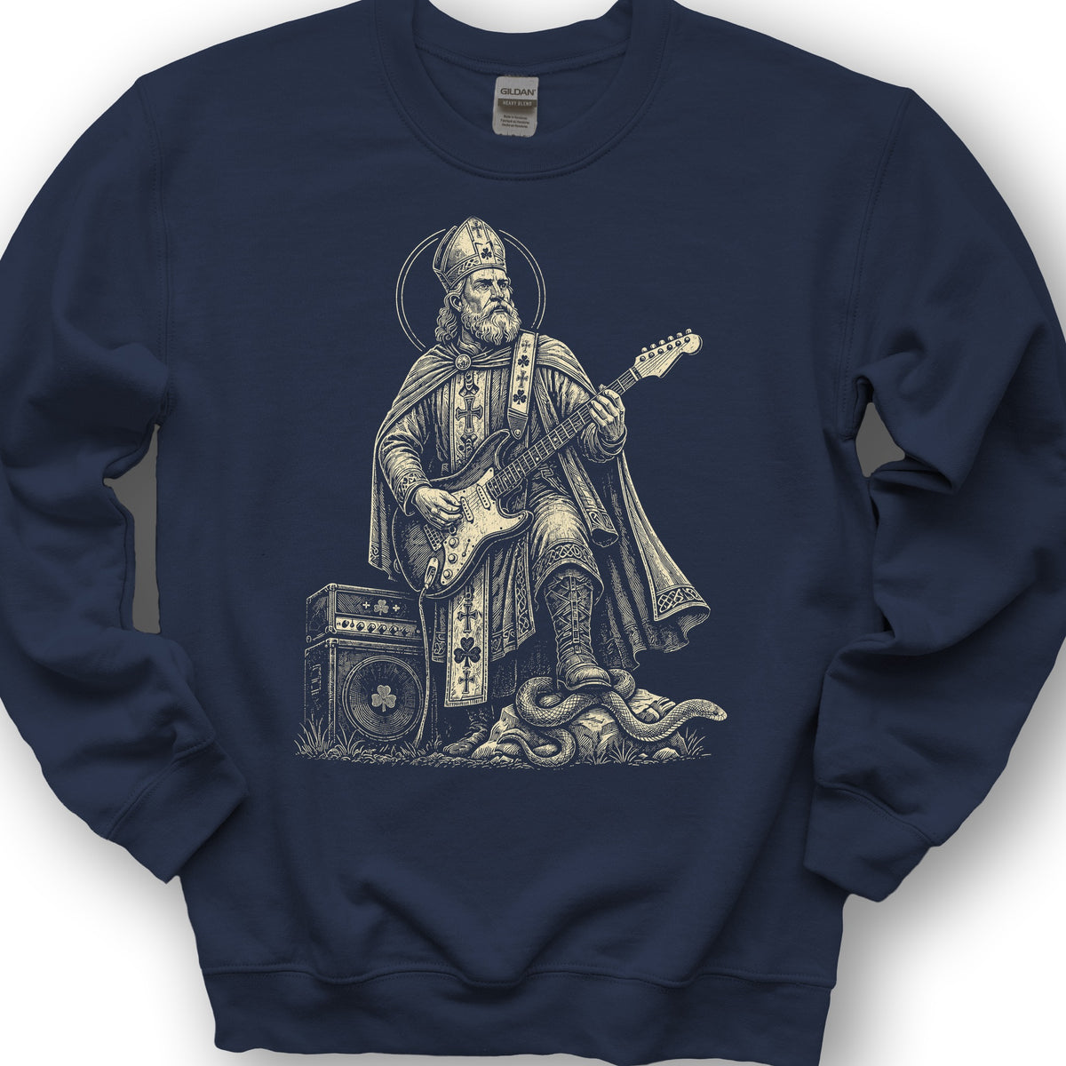 Saint Patrick Guitar Sweatshirt - Navy
