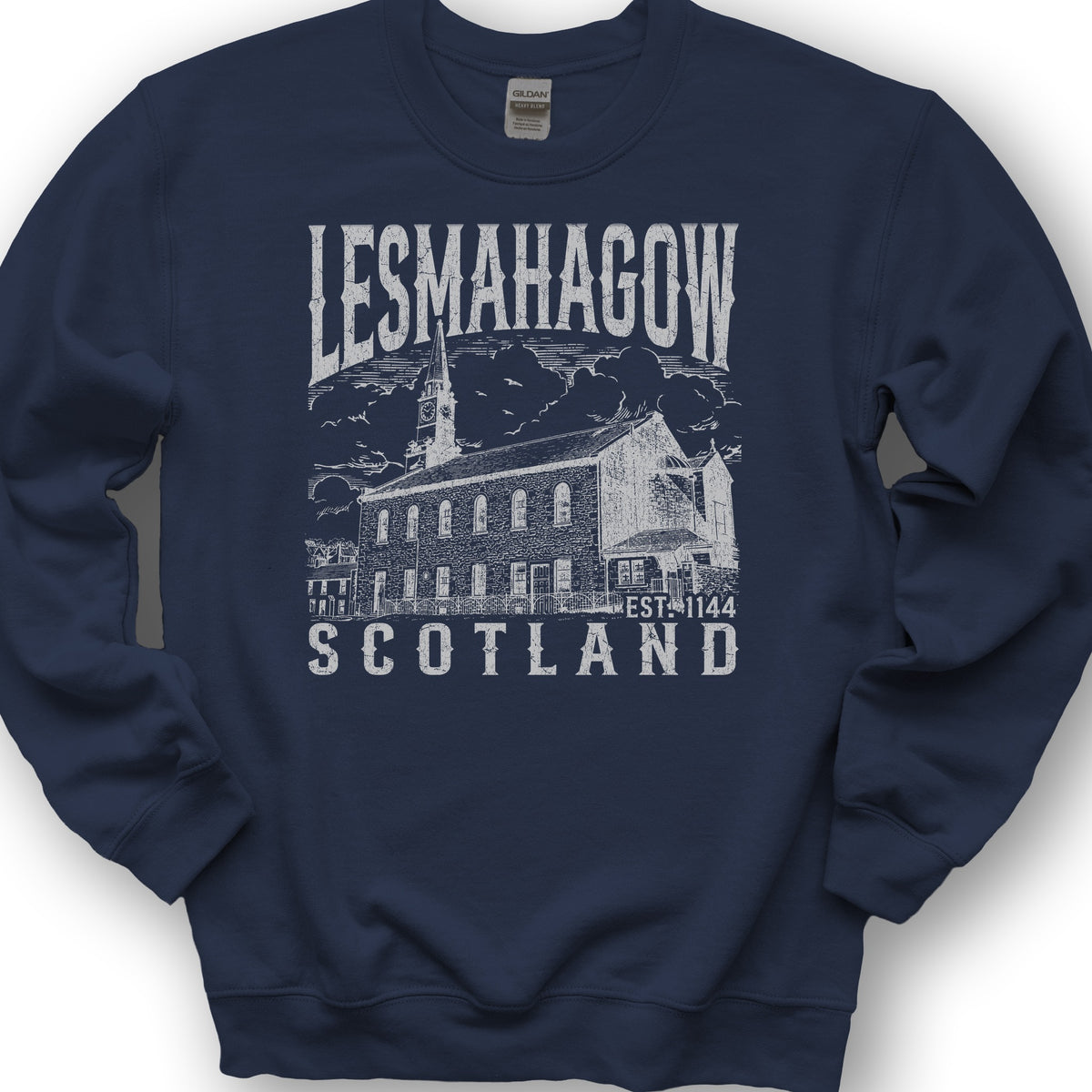 Lesmahagow Scotland Sketch Sweatshirt - Navy