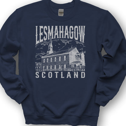 Lesmahagow Scotland Sketch Sweatshirt - Navy