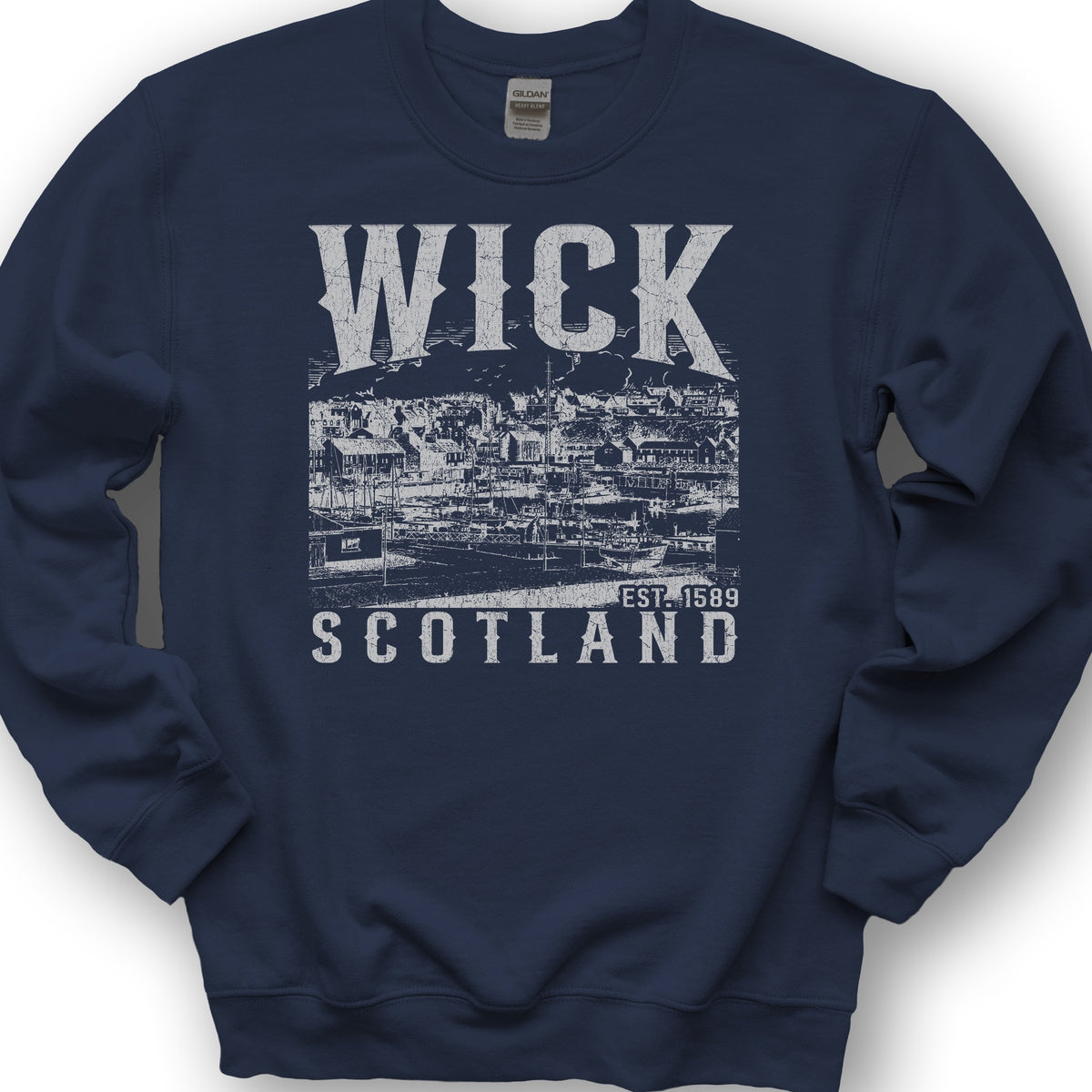 Wick Scotland Sketch Sweatshirt - Navy
