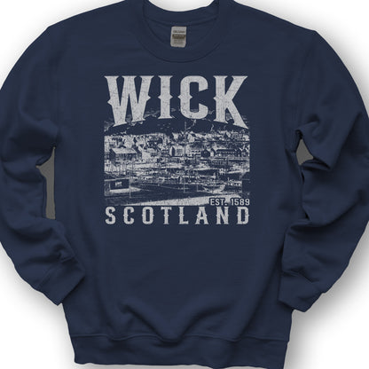 Wick Scotland Sketch Sweatshirt - Navy