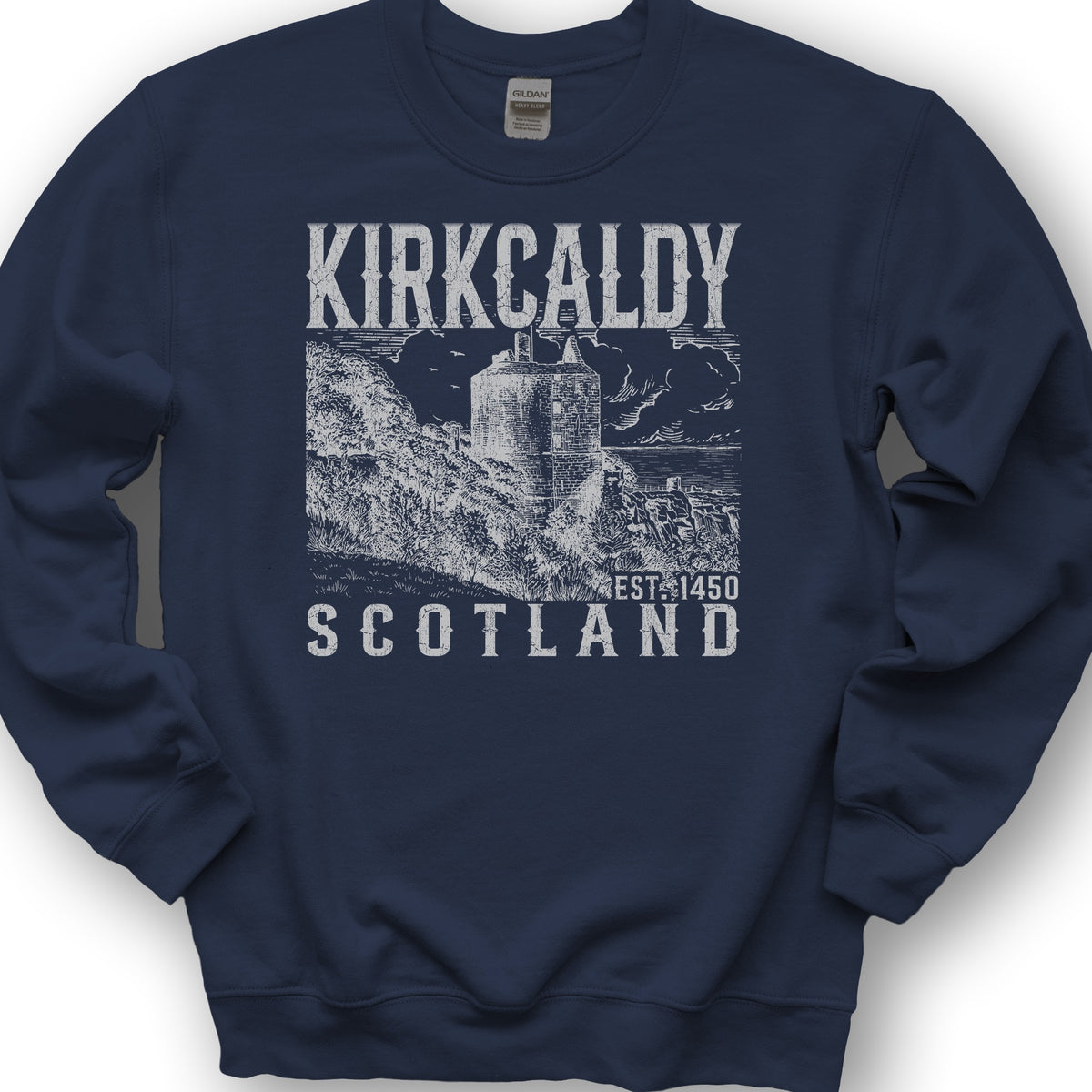 Kirkcaldy Scotland Sketch Sweatshirt - Navy